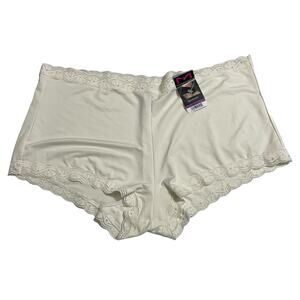 Maidenform One Fab Fit Microfiber Lace Trimmed Boyshort Panty 40760 Size 9 2XL